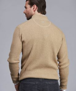 Hansen & Jacob Half Zip Mini Cable Knit Beige