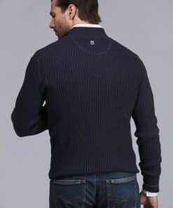 Hansen & Jacob Half Zip Mini Cable Knit Navy