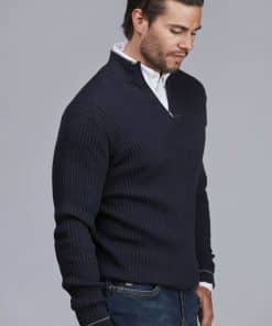 Hansen & Jacob Half Zip Mini Cable Knit Navy