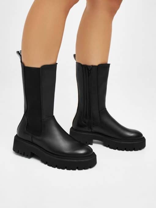 Bianco Biagarbi High Chelsea Boots Black
