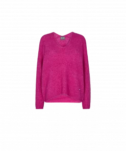Mos Mosh Thora V-neck Knit Festival Fuchsia