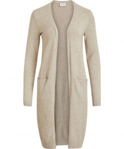 Vila Ril Long Knit Cardigan Natural Melange