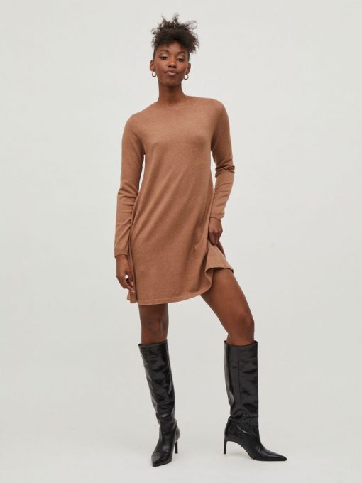 Vila Comfy L/S A-line Dress Toasted Coconut