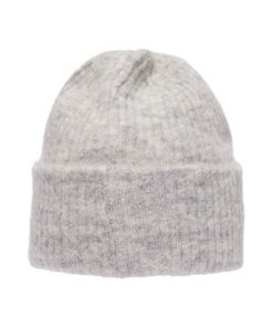Selected Femme Lulu Linna Knit Beanie Light Grey Melange