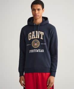 Gant Crest Shield Hoodie Evening Blue