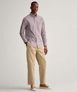 Gant Poplin Micro Gingham Shirt Plumped Red