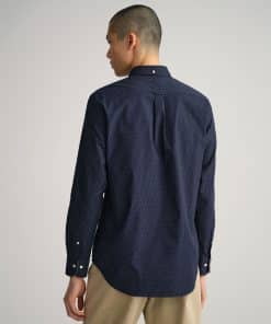 Gant Micro Print Shirt Evening Blue