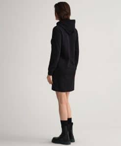 Gant Woman Archive Shield Hoodie Dress Black