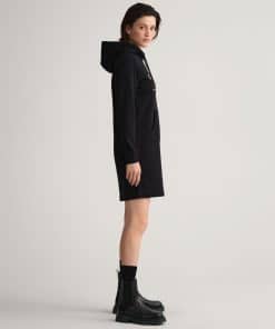 Gant Woman Archive Shield Hoodie Dress Black