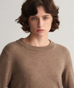 Gant Woman Superfine Lambswool Dress Mole Brown