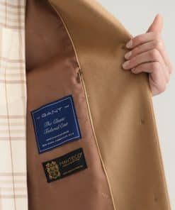 Gant Woman Wool Blend Tailored Coat Dark Khaki