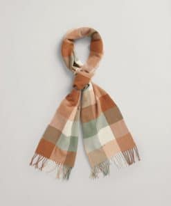 Gant Woman Check Scarf Eucalyptus Green
