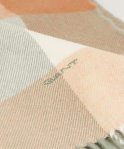 Gant Woman Check Scarf Eucalyptus Green