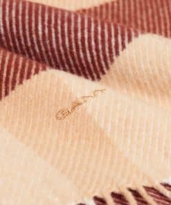 Gant Woman Big Check Scarf Toffee Beige