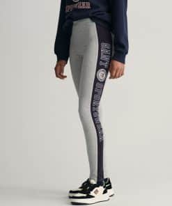 Gant Teen Girls Crest Shield Leggings Light Grey Melange