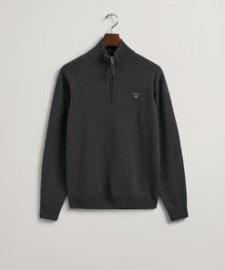 Gant Superfine Lambswool Half Zip Sweater Antracite Melange