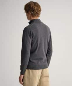 Gant Superfine Lambswool Zip Cardigan Antracit Melange