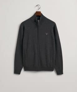Gant Superfine Lambswool Zip Cardigan Antracit Melange