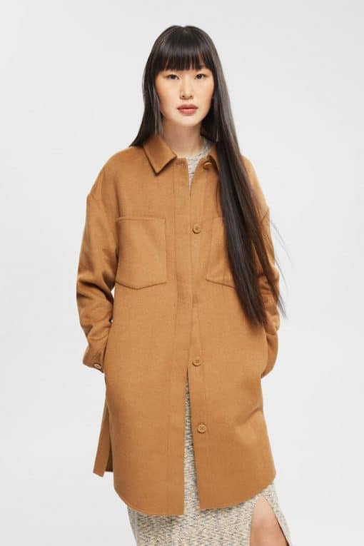 Esprit Shacket Coat Caramel