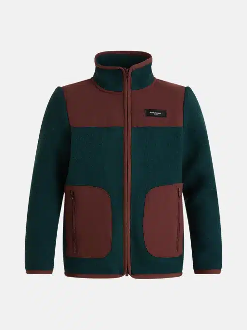 Peak Performance Fleece Full Zip T-neck Junior Scarab Green