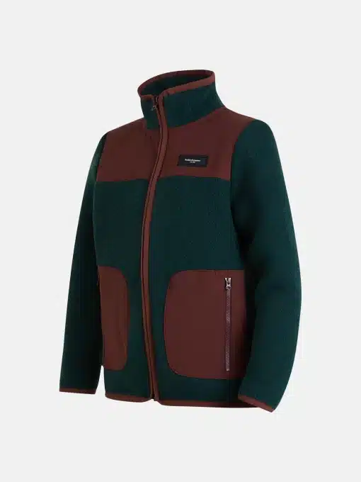 Peak Performance Fleece Full Zip T-neck Junior Scarab Green