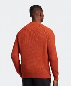 Lyle & Scott Shaker Stitch Mock Neck Jumper Victory Orange