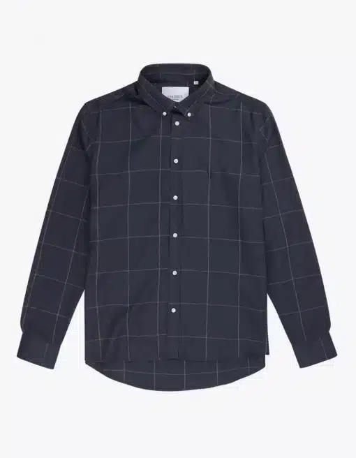 Les Deux Desert Reg Check Shirt Dark Navy