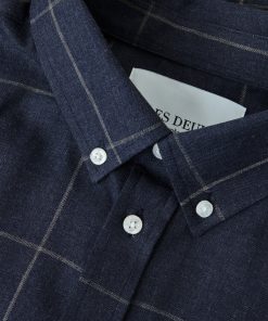 Les Deux Desert Reg Check Shirt Dark Navy