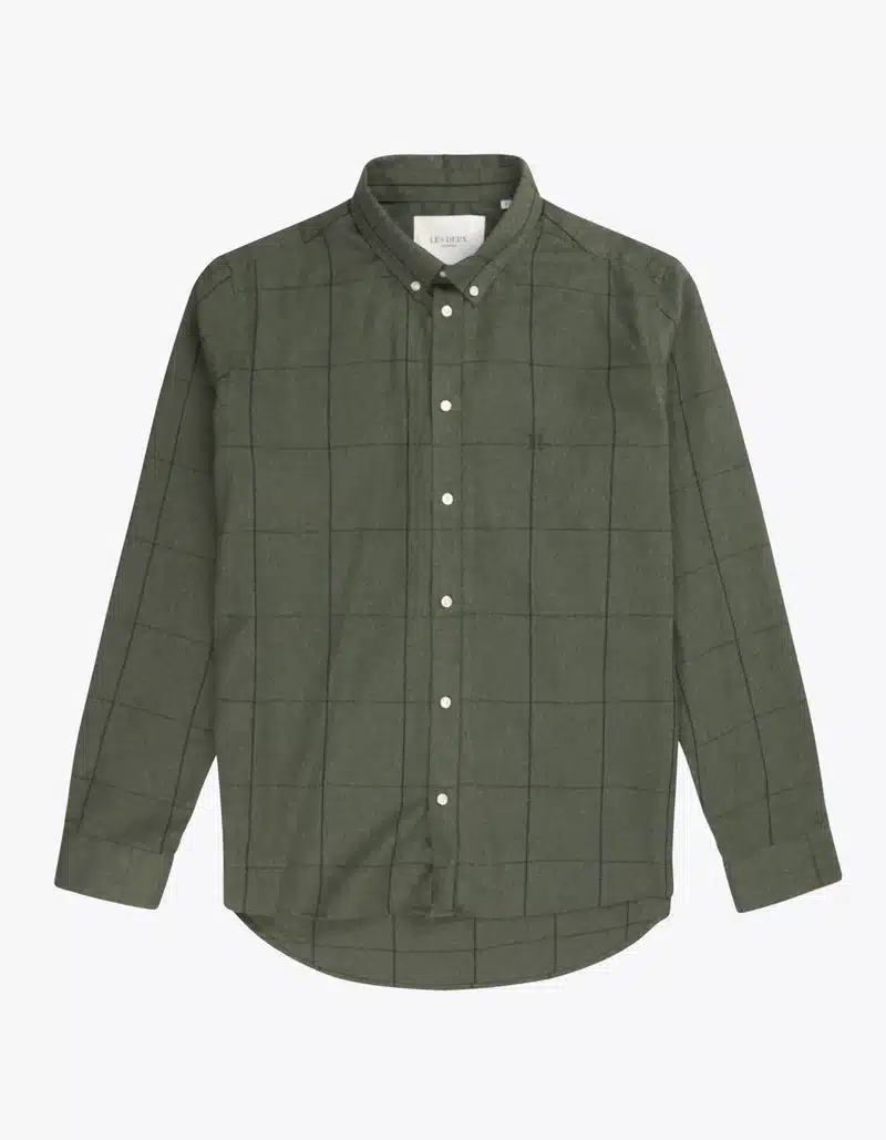 Les Deux Desert Reg Check Shirt Olive Night Les Deux Desert Reg Check Shirt Olive Night