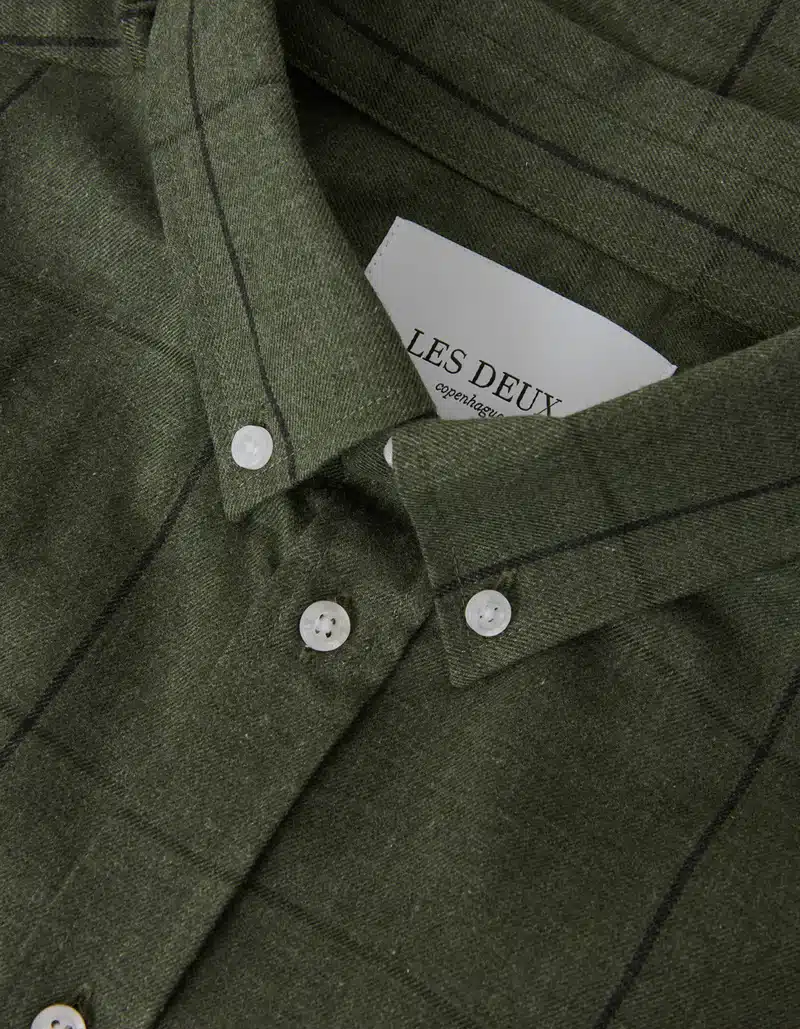 Les Deux Desert Reg Check Shirt Olive Night Les Deux Desert Reg Check Shirt Olive Night