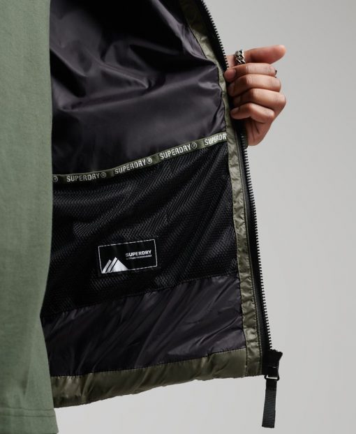 Superdry Radar Quilt Mix Padded Jacket Dark Moss