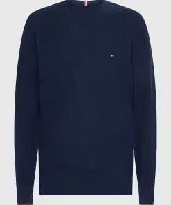 Tommy Hilfiger Structured Knit Crew Neck Jumper Desert Sky