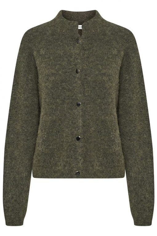 Gestuz Alphagz Short Cardigan Dark Olive Mélange