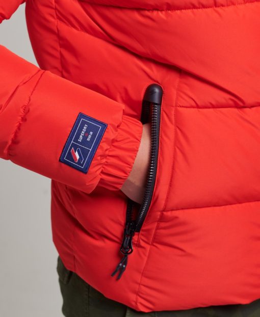 Superdry Sports Puffer Hooded Jacket Red