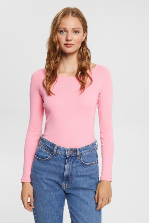 Esprit Long Sleeve Logo T-shirt Pink