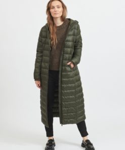 Vila Manya Long Down Jacket Forest Night