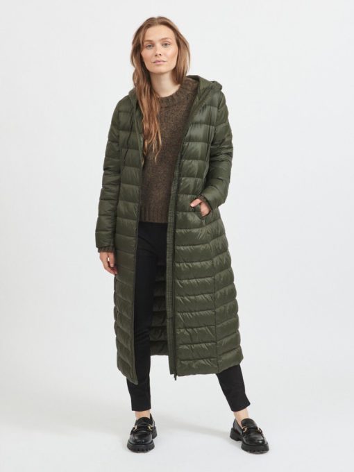 Vila Manya Long Down Jacket Forest Night