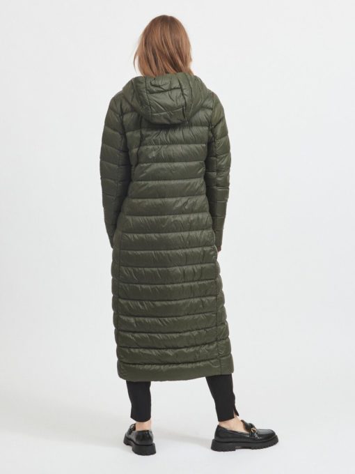 Vila Manya Long Down Jacket Forest Night