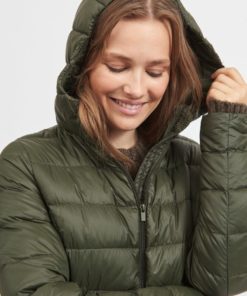 Vila Manya Long Down Jacket Forest Night