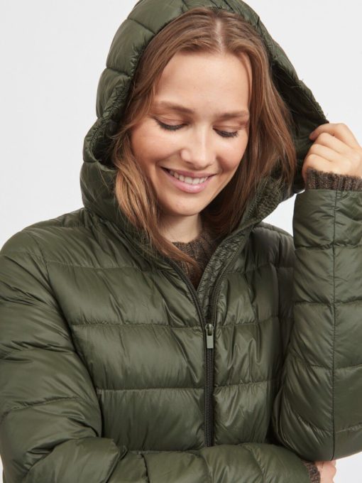 Vila Manya Long Down Jacket Forest Night