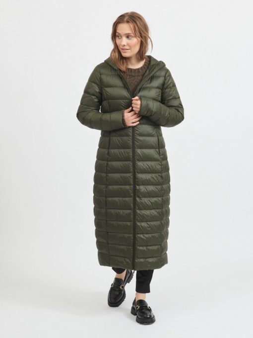 Vila Manya Long Down Jacket Forest Night