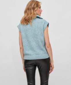 Vila Mathilda Half Zip Knit Vest Tourmaline