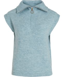 Vila Mathilda Half Zip Knit Vest Tourmaline