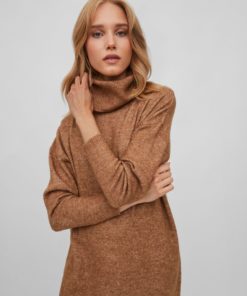 Vila Mathilda Midi Knit Dress Toasted Coconut