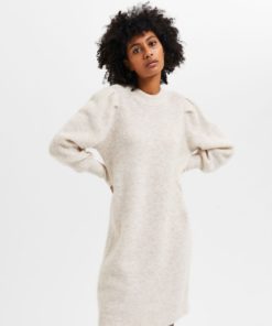 Selected Femme Linna Mia Knit Dress Sandshell