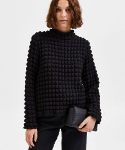 Selected Femme Monika High Neck Top Black