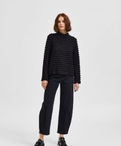 Selected Femme Monika High Neck Top Black