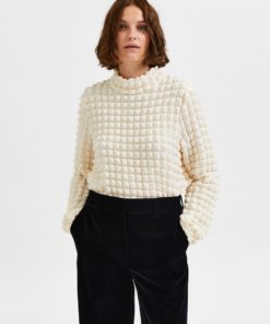 Selected Femme Monika High Neck Top Snow White