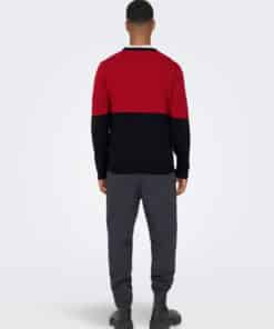 Only & Sons Christmas Crew Neck Knit Red
