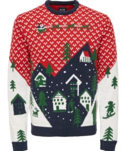 Only & Sons Xmas Landscape Knit Pompeian Red